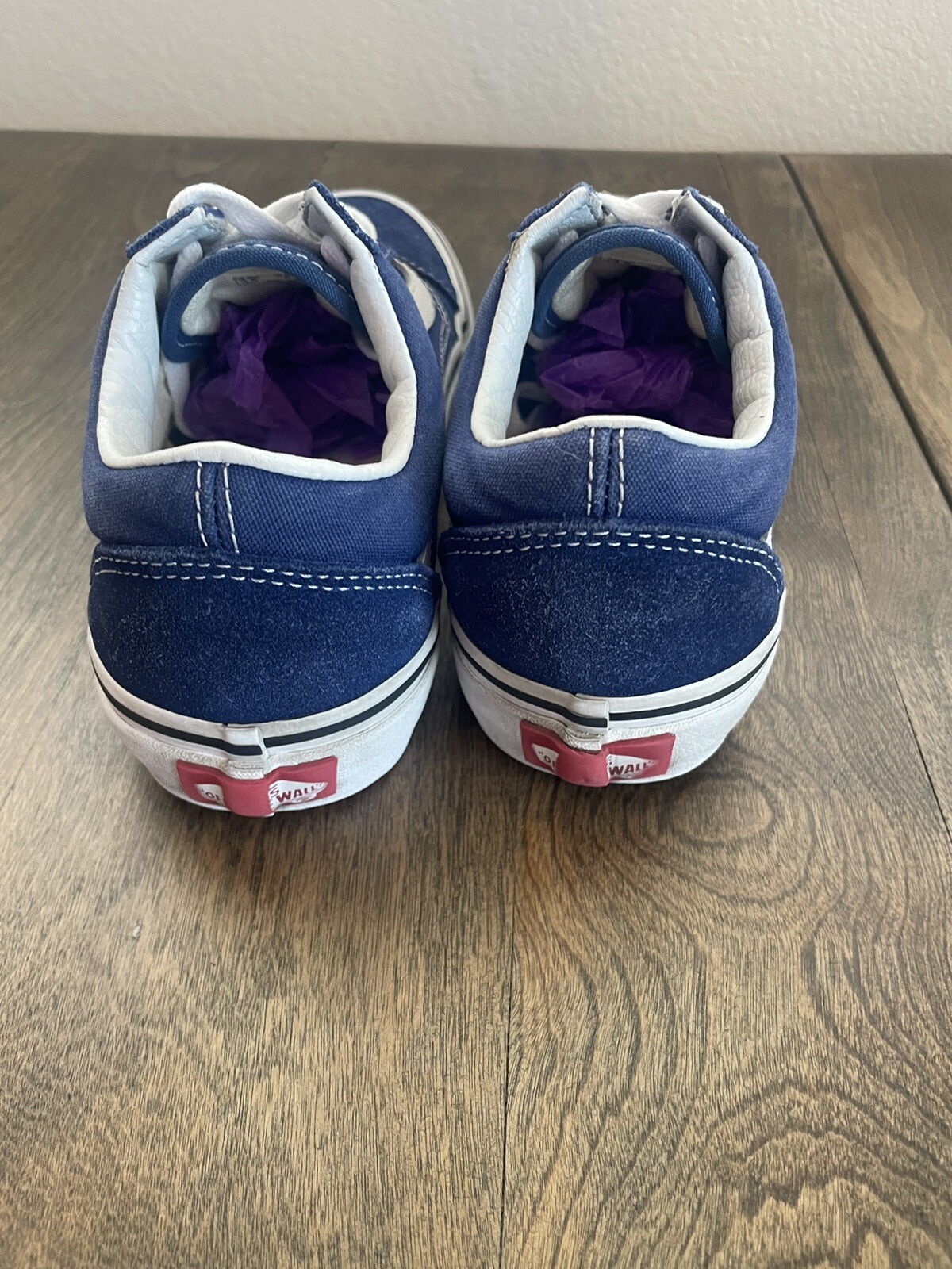 VANS Old Skool Suede Low Top Shoes Sneakers Blue White Women’s Size 5 Men 3.5