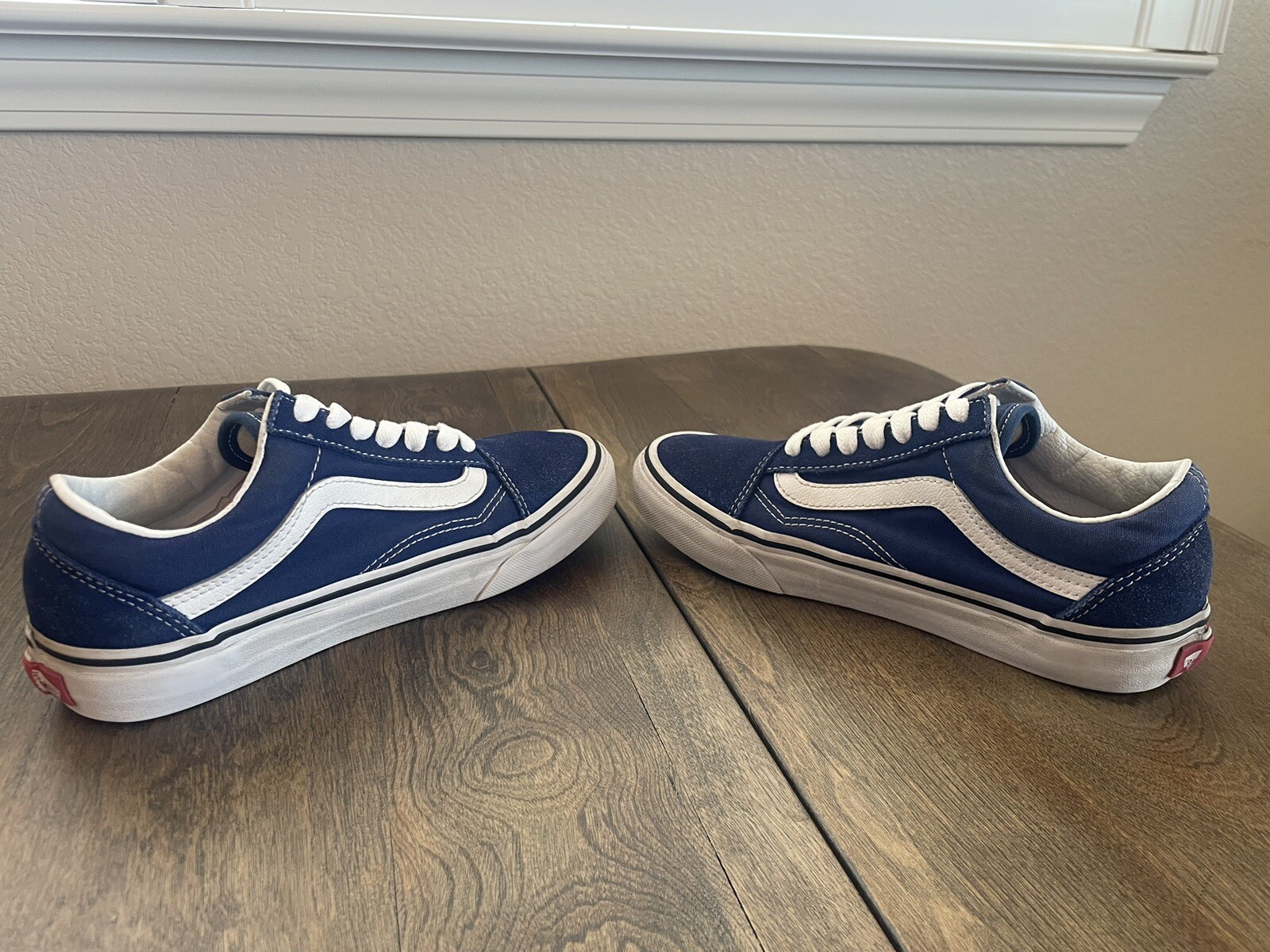 VANS Old Skool Suede Low Top Shoes Sneakers Blue White Women’s Size 5 Men 3.5