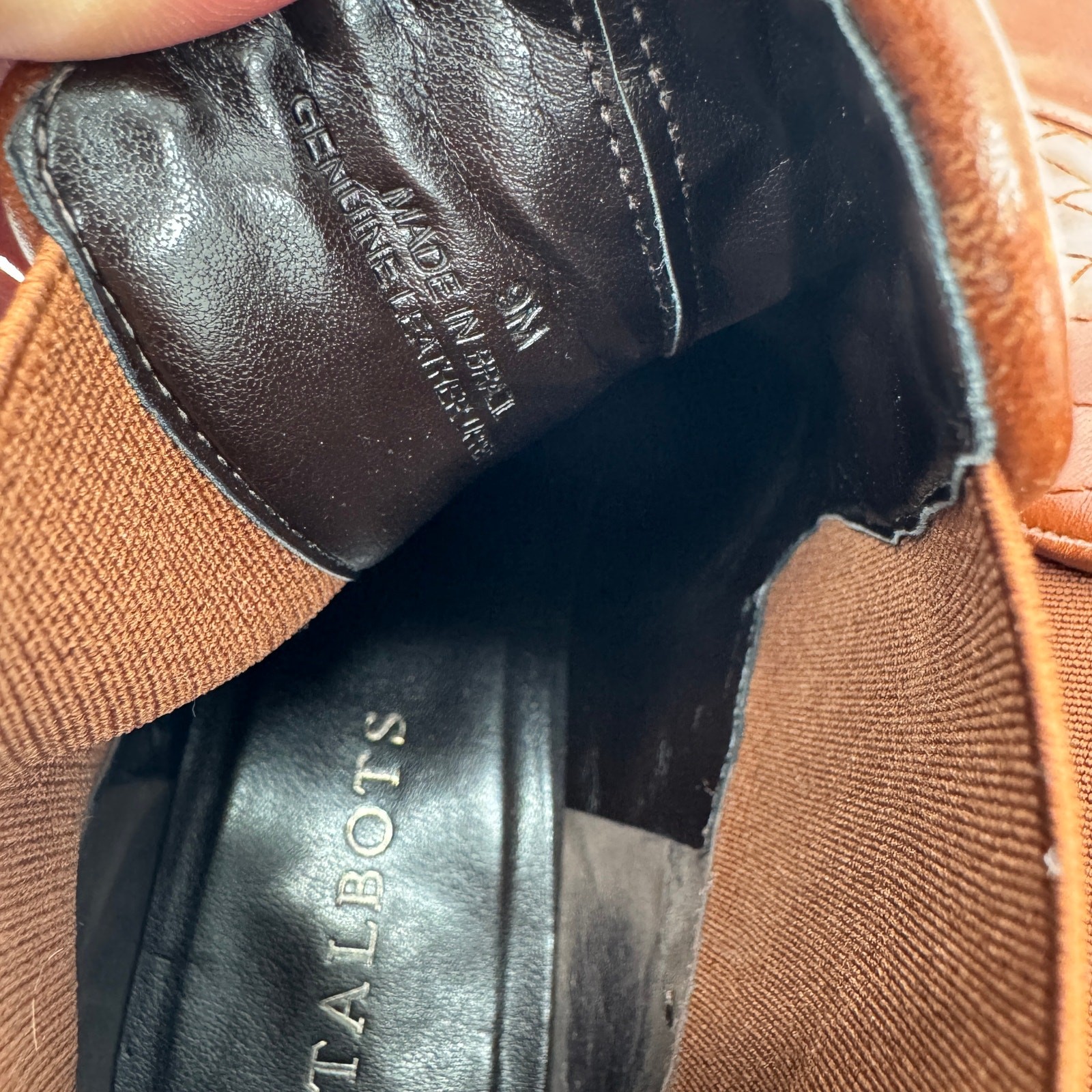 Talbots Leather Bootie Womens 9 M Brown Quilted Tish Soft Nappa Slip On Classic