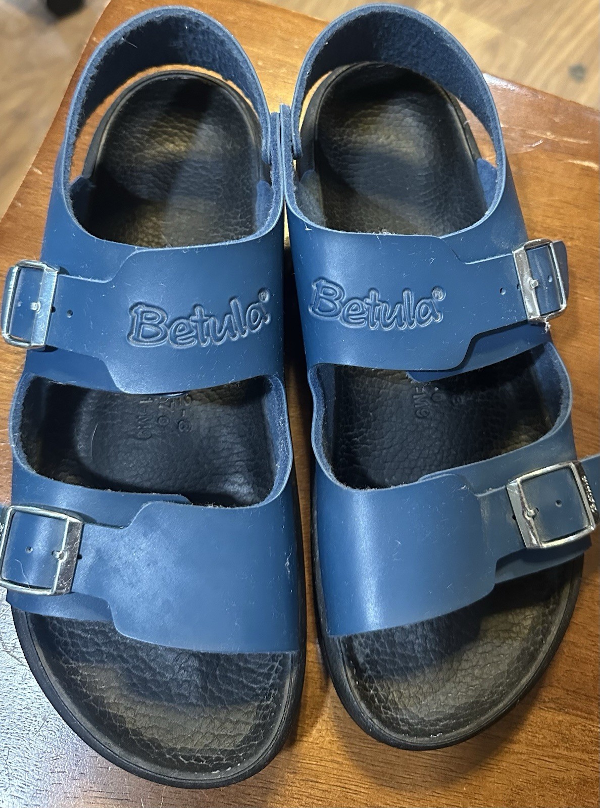 Birkenstock Bertula Navy Blue Sandals 42-8 Great Condition See All Pics