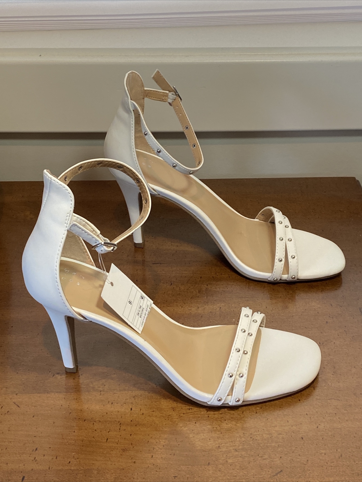 Women’s White Heels Size 9.5 Studded Barely There Pump Heels A New Day eBay