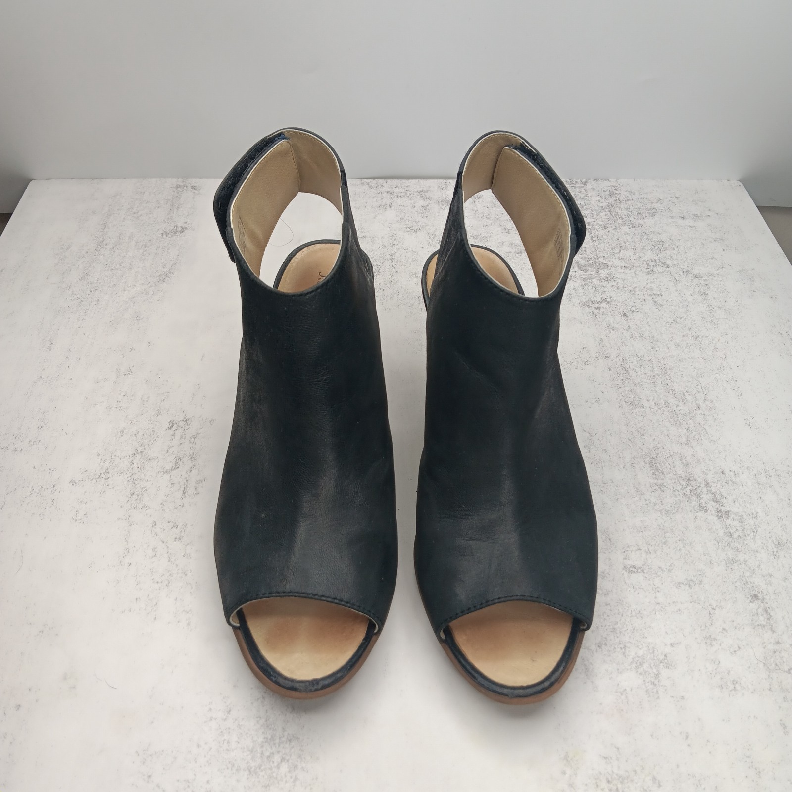 NWOB Josef Seibel Bonnie 09 Peep-Toe Bootie US 11 Black Leather Fashion Comfort
