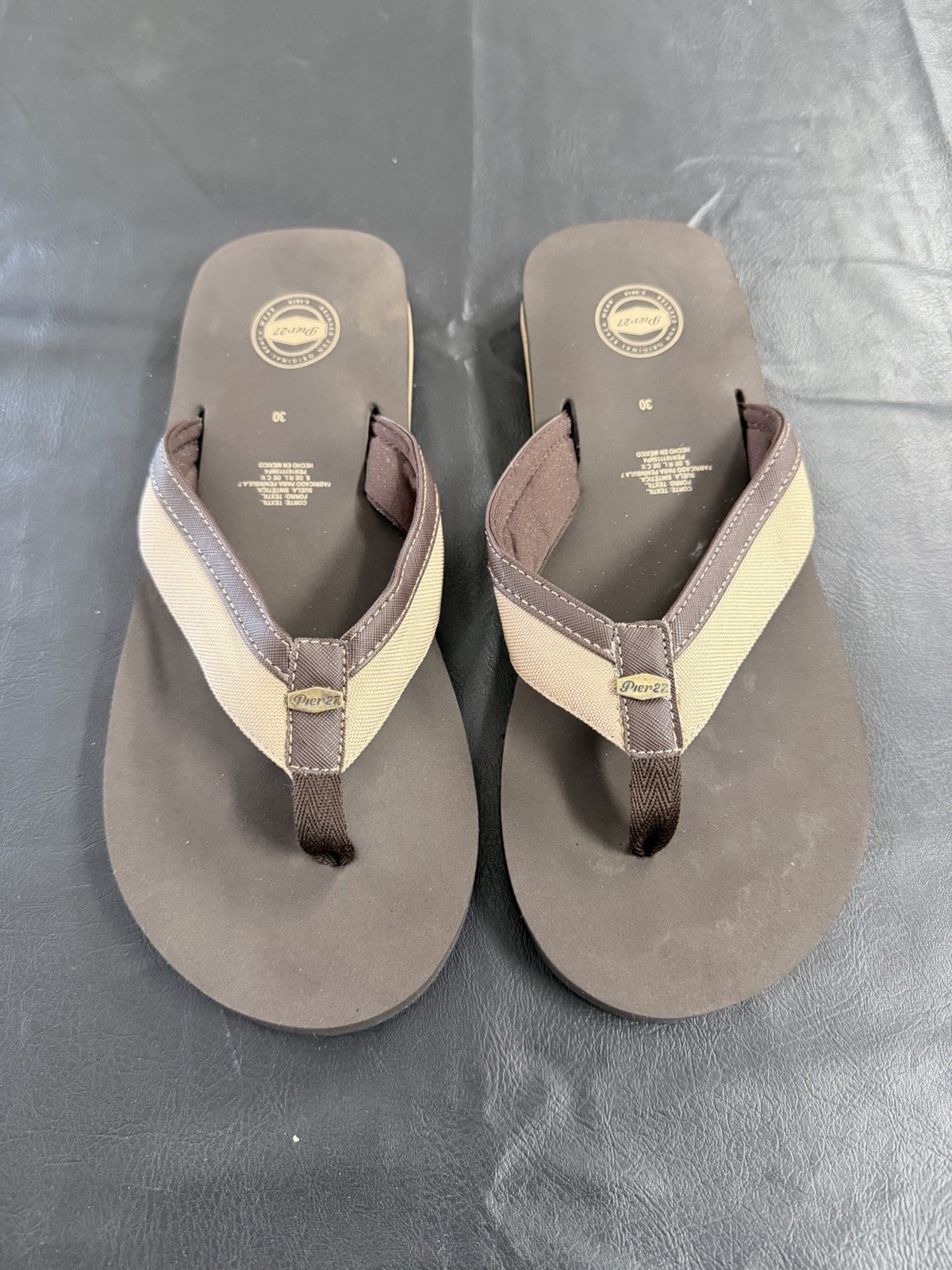 Pier 27 Men’s Flip Flops Color Brown Size US 11 Mexico Size 30