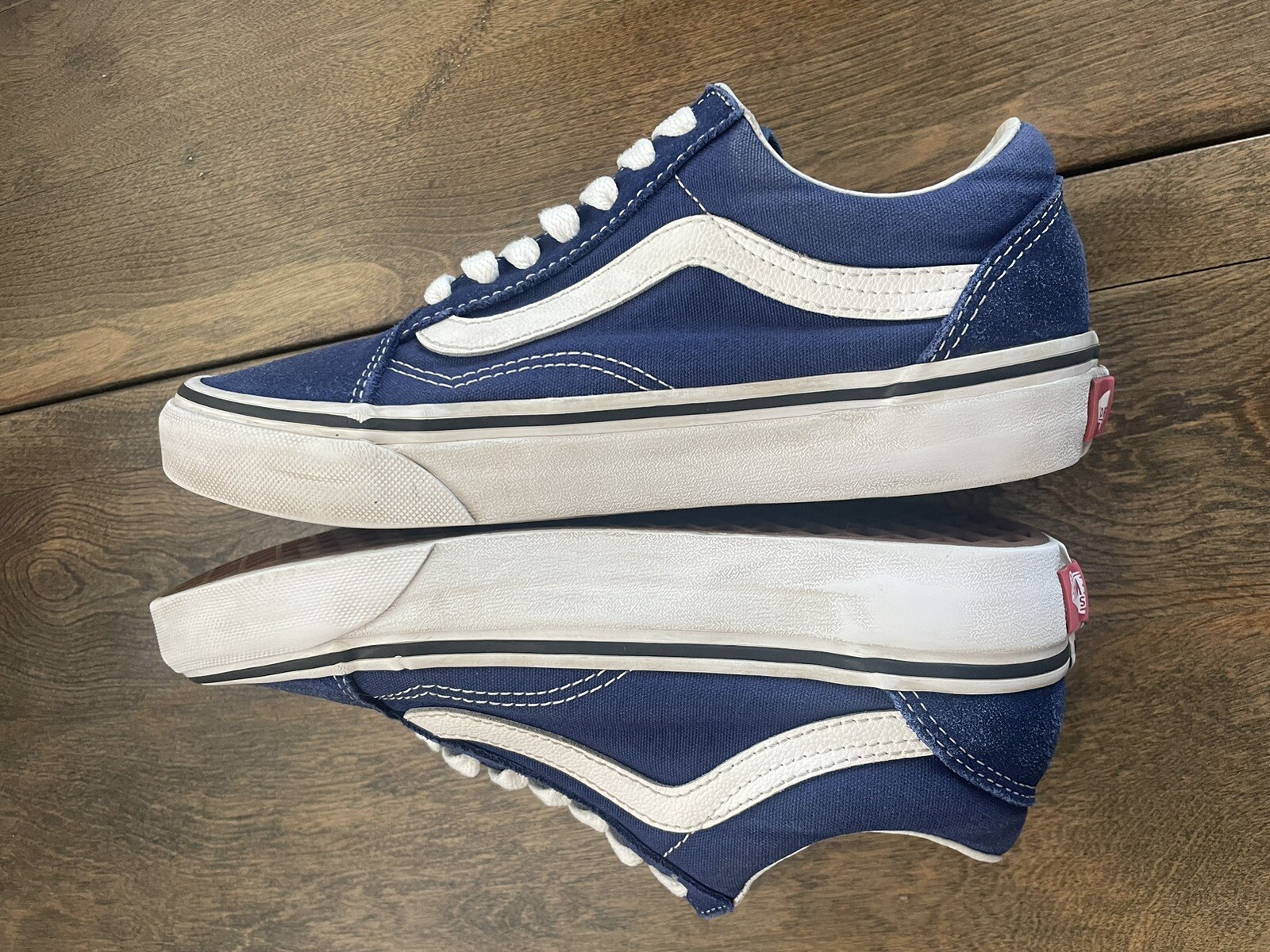 VANS Old Skool Suede Low Top Shoes Sneakers Blue White Women’s Size 5 Men 3.5