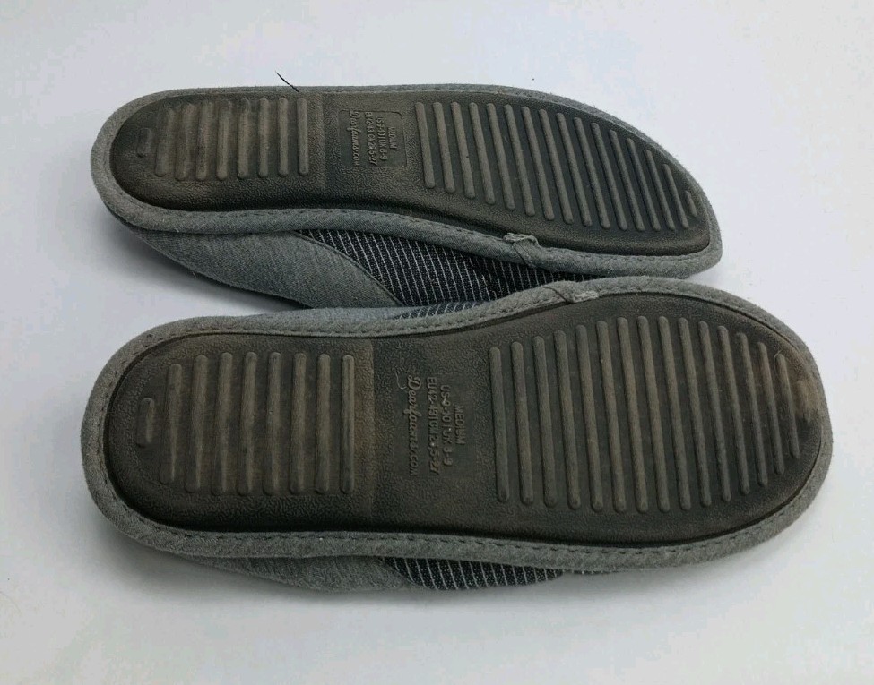 DF by Dearfoams Slide Scuff Slipper with Memory Foam Gray Black Size M 9/10
