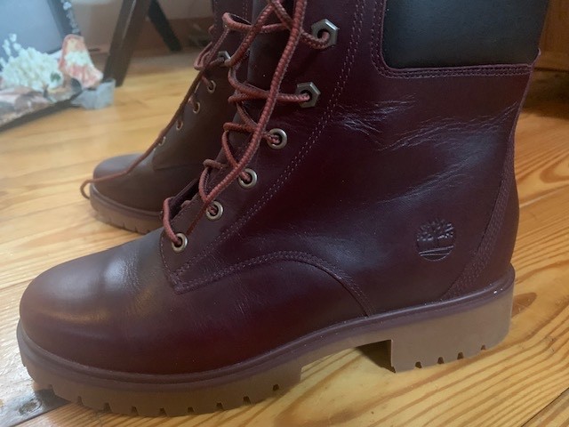 timberland leather waterproof boots women, sz 8
