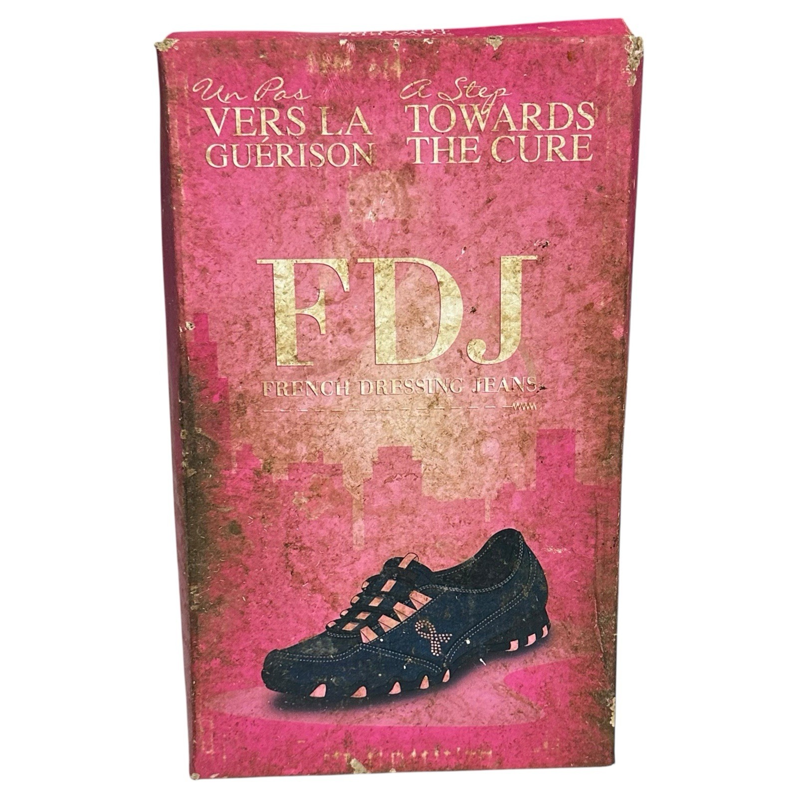 FDJ French Dressing Denim Sneakers Breast Cancer Awareness Jeweled Womens 7