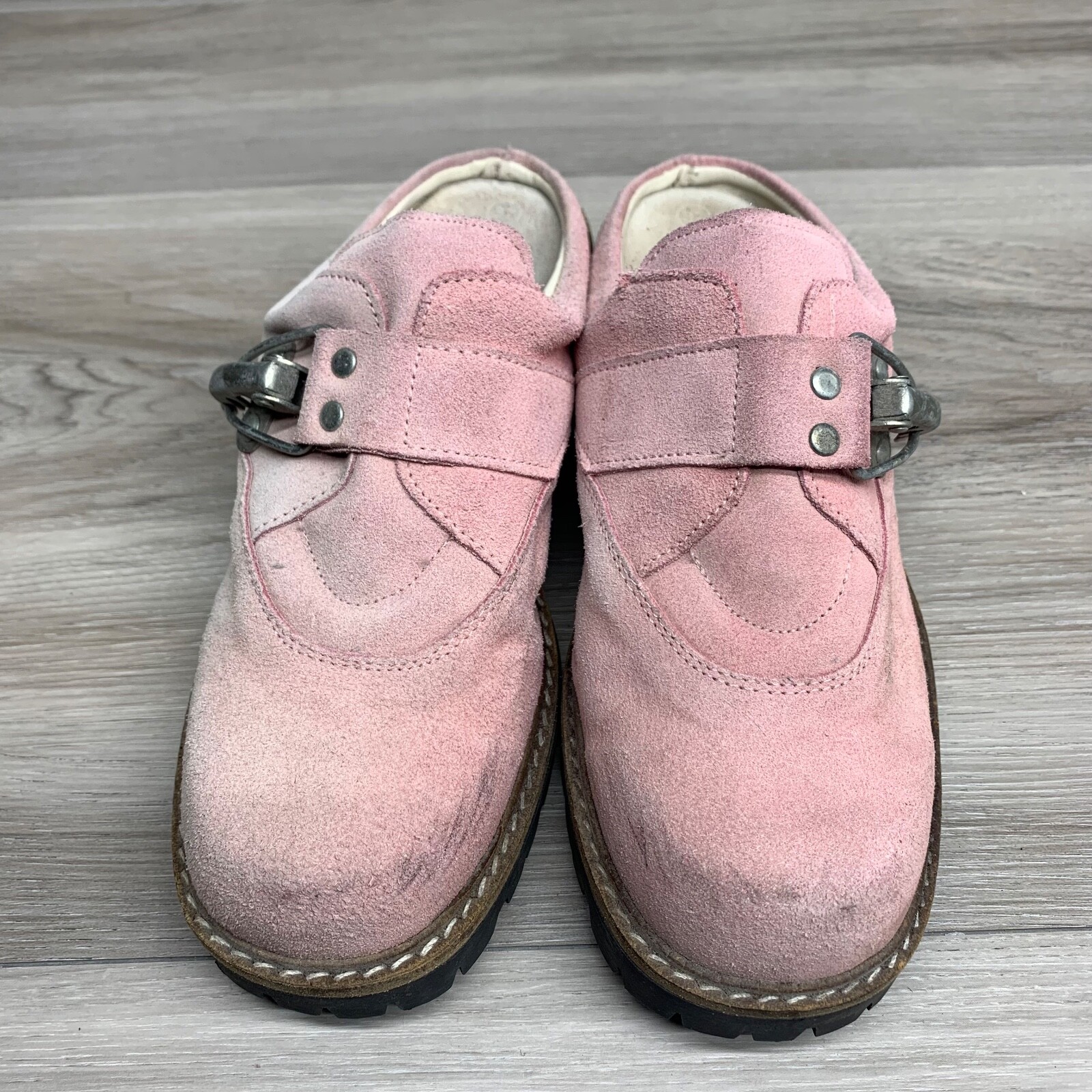 GEIER WALLY AUSTRIA Women’s 6-6.5 EU 37 US Suede Leather Mules Slides Clogs Pink
