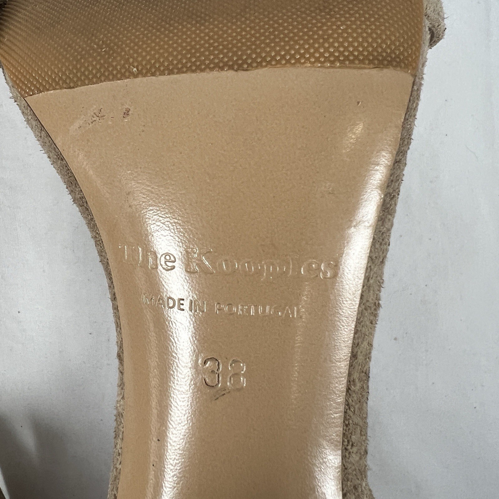 The Kooples Suede Western Ankle Strap Heels Buckle Sandals Nude Stiletto Sz.7.5