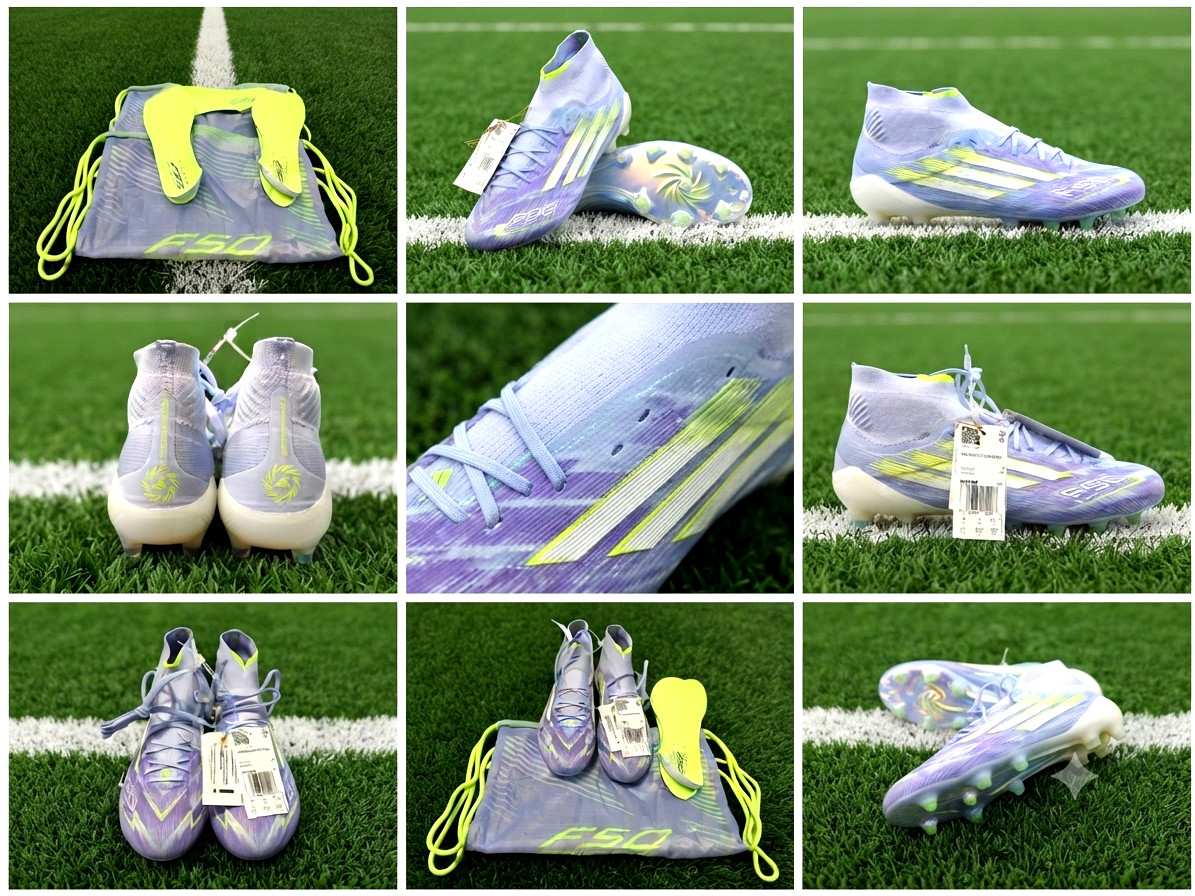 adidas F50 Sparkfusion Elite Mid FG AG Soccer Cleats Violet JH7648 Size 5.5