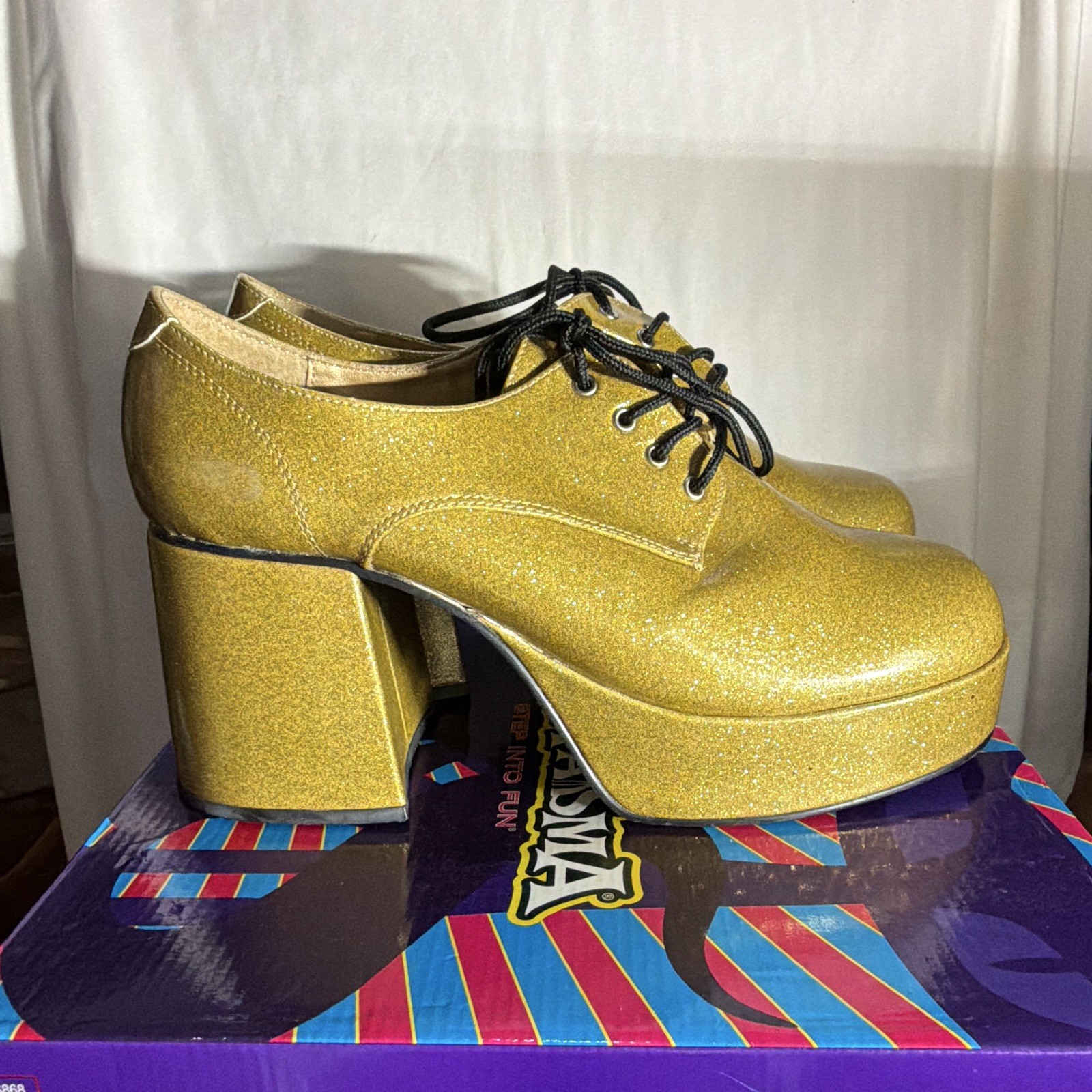 Pristine Boxed Funtasma Gold Glitter Chunky Oxford JAZZ-02G Men M Women 10 11