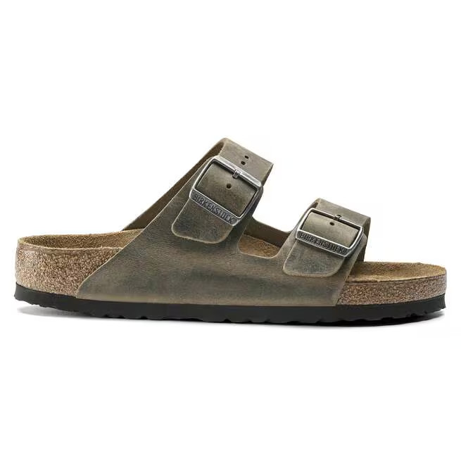 Birkenstock Arizona Faded Khaki Oiled Leather Soft Footbed Sandals Size EU 37-45