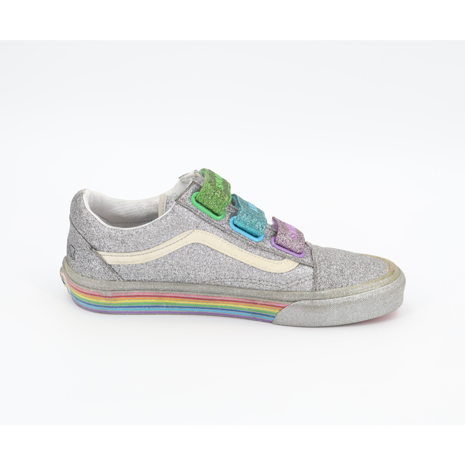 Vans Old Skool V’ Flour Shop Rainbow Glitter Men’s Sz 8 Women’s Sz 9.5