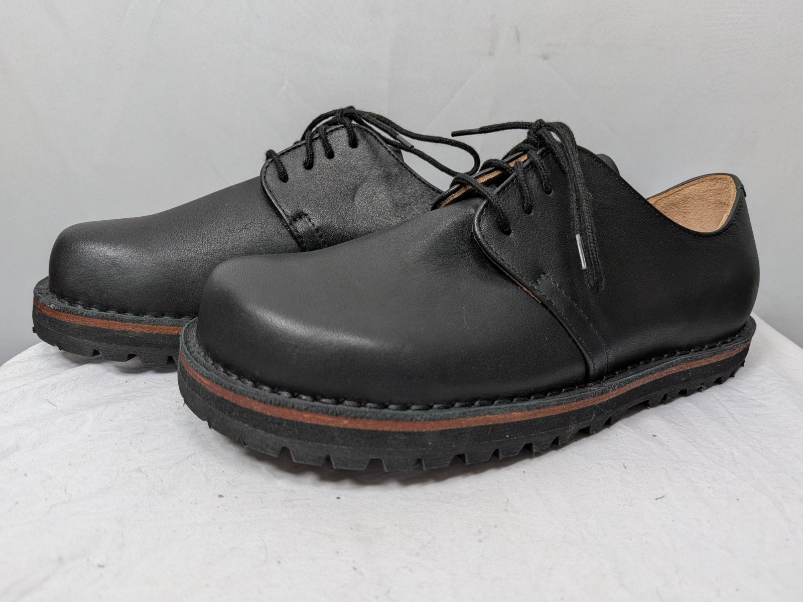 Waldviertler F37 Black Leather Derby Shoes Women’s 6.5 EU 37G NWOB Austria