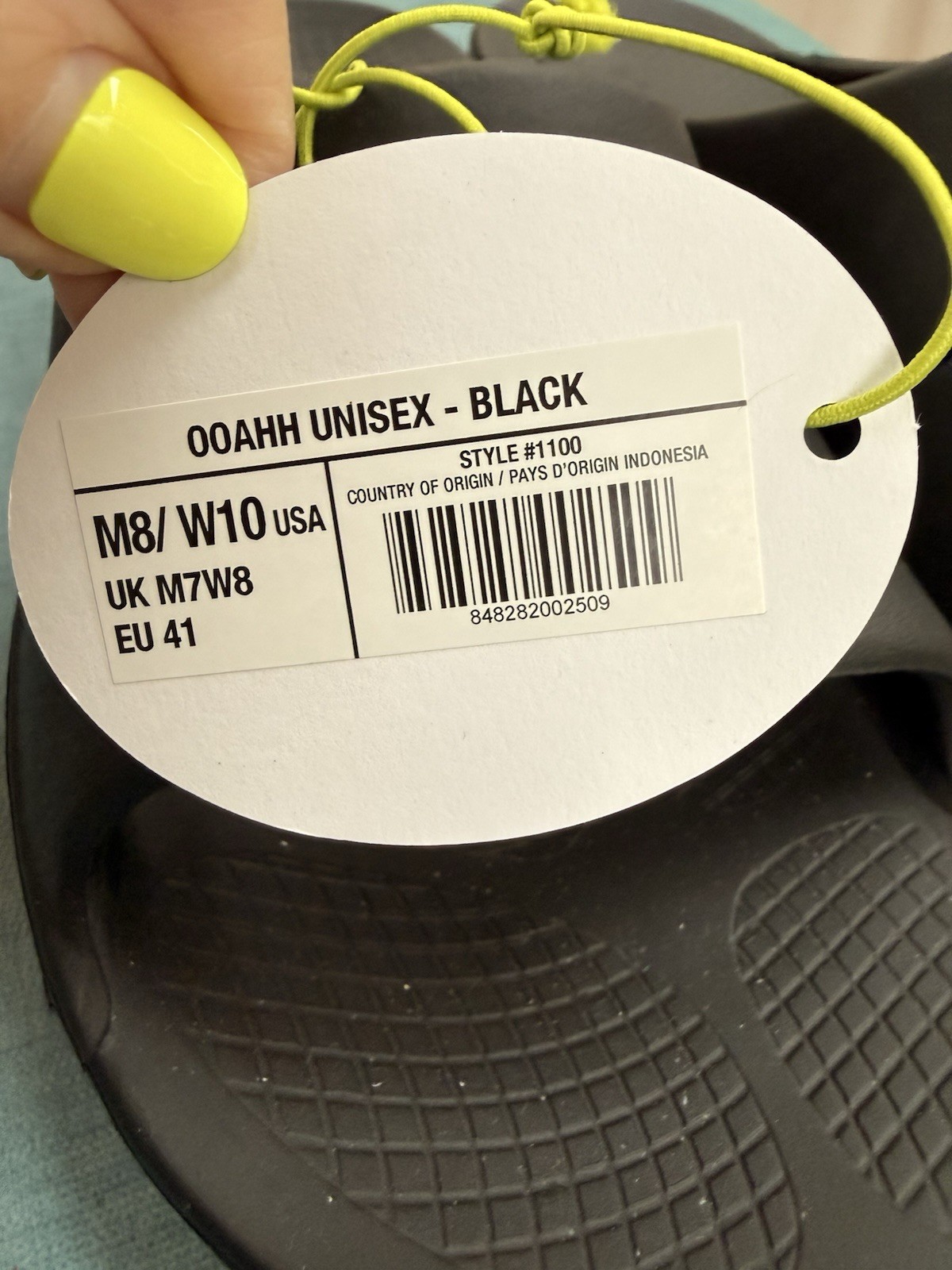 NEW Oofos Ooahh W10 M8 41 Matte OO Slide Black Cushion Sandal Active Recovery