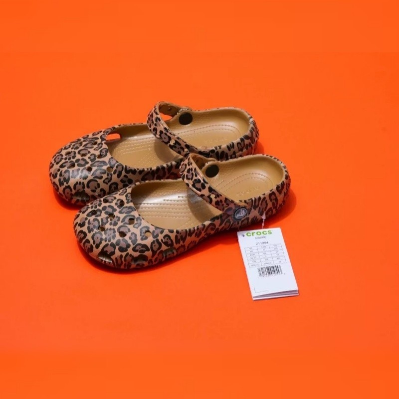 NEW 2026 Womens Crocs Classic Leopard Print Ballet Flat Clog-Choose Color