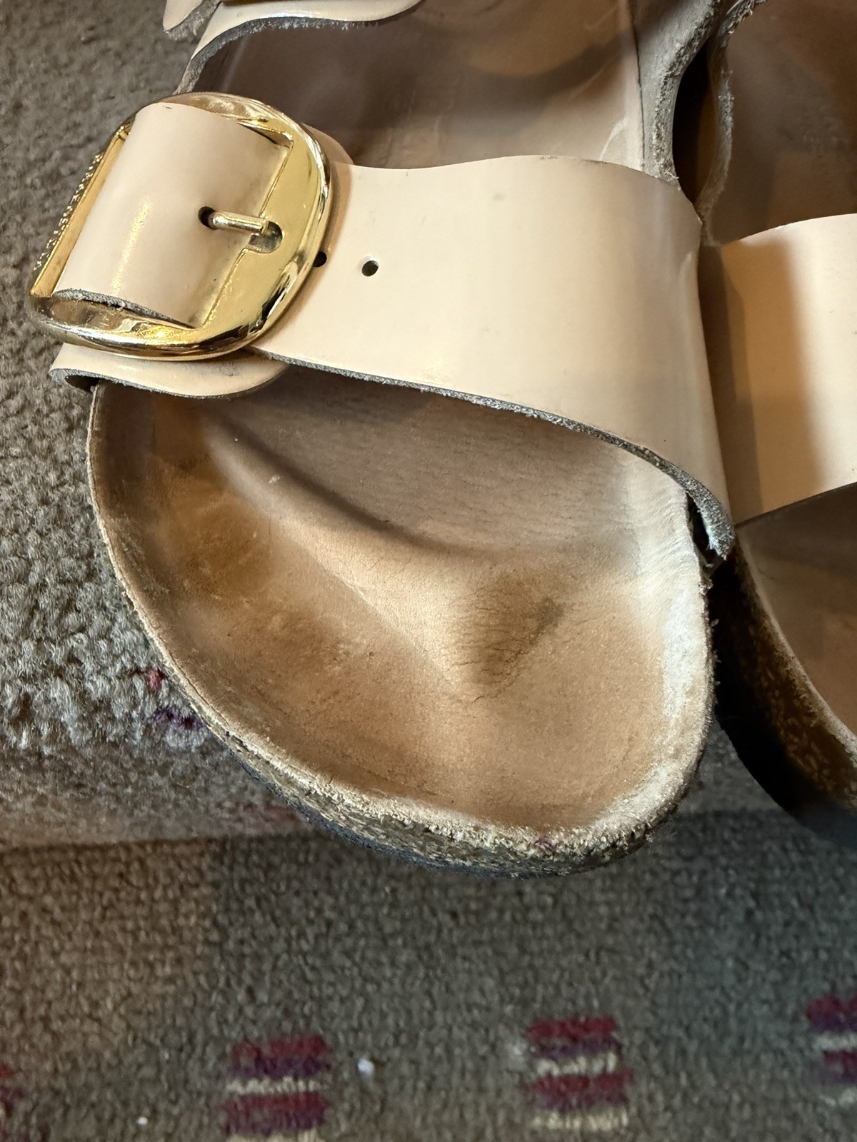 Birkenstock Arizona Women’s Big Buckle In High Shine New Beige Size 38