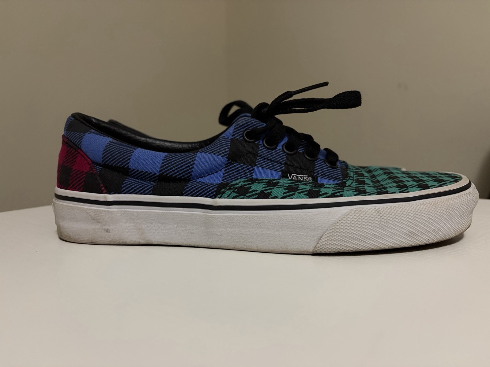 Vans Authentic Blue Green Plaid Checkerboard Sneakers Men’s 7 Women’s 8.5 Shoes