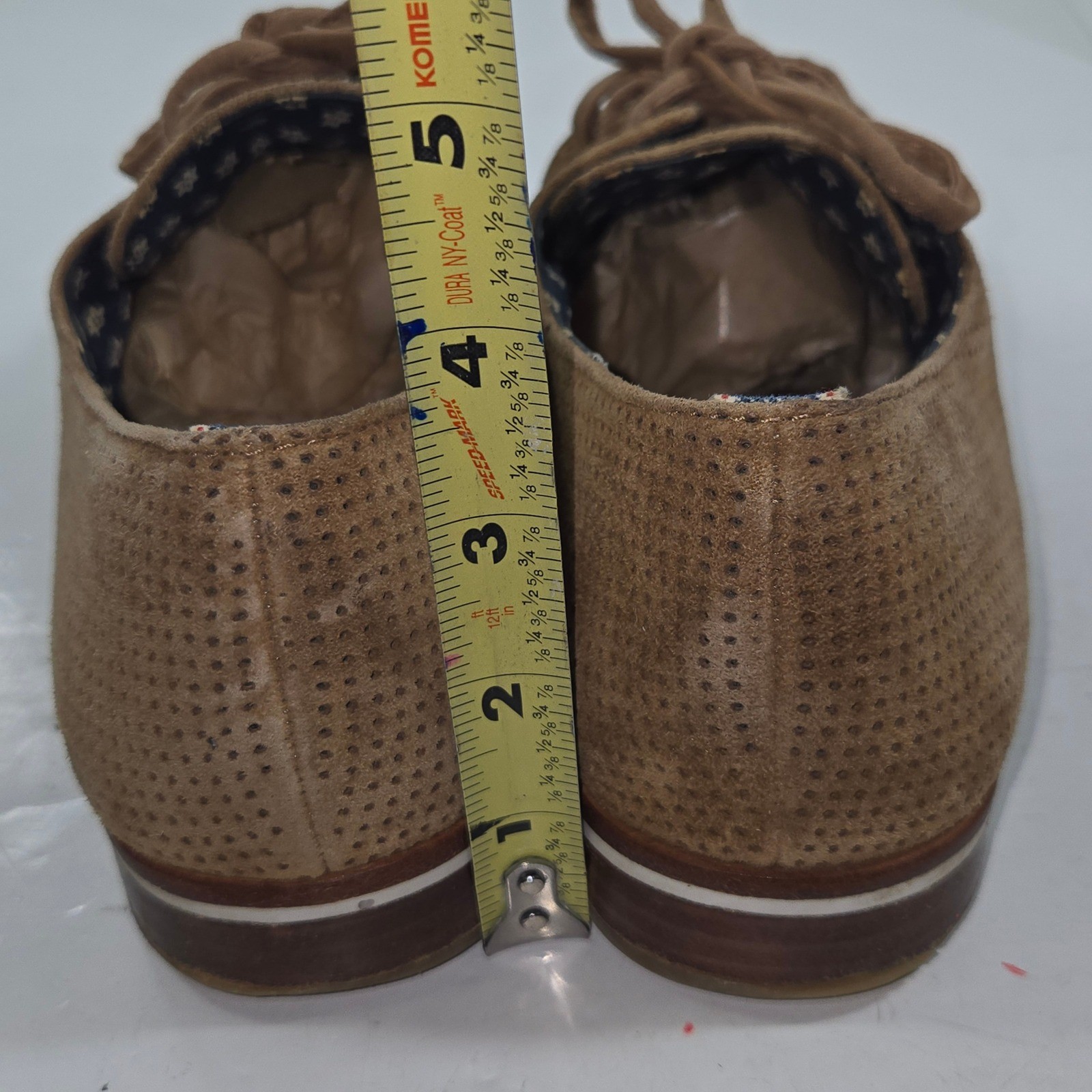ED Ellen DeGeneres Chapala Tan Perforated Suede Lace Up Oxford Shoes 10.5-11