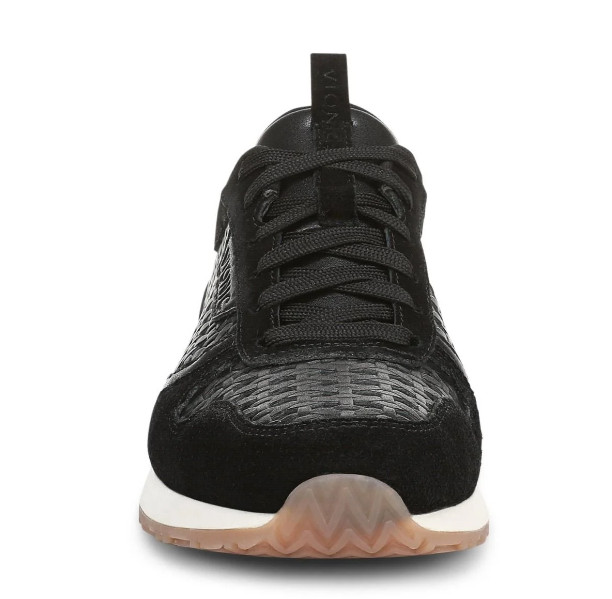 VIONIC Women’s Monarch Woven Sneaker – Black Leather, Medium (NEW)