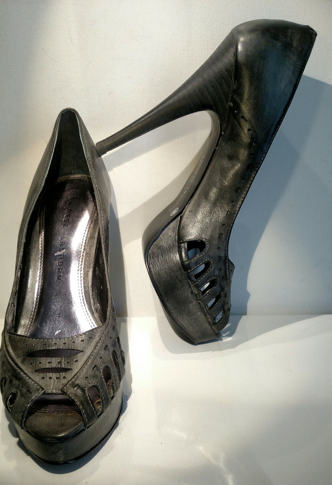 CHINESE LAUNDRY Sz9m gray leather 5.5inch heel 1.1inch platform