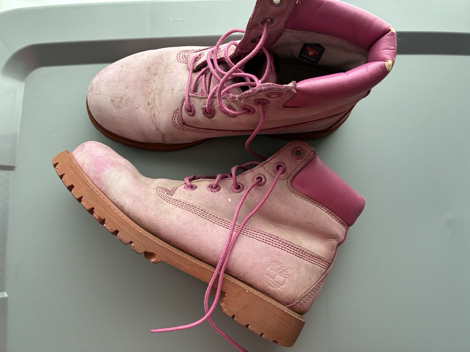 Fair Condition Pink Women’s Timberland Boot Company Work Boots Size 8