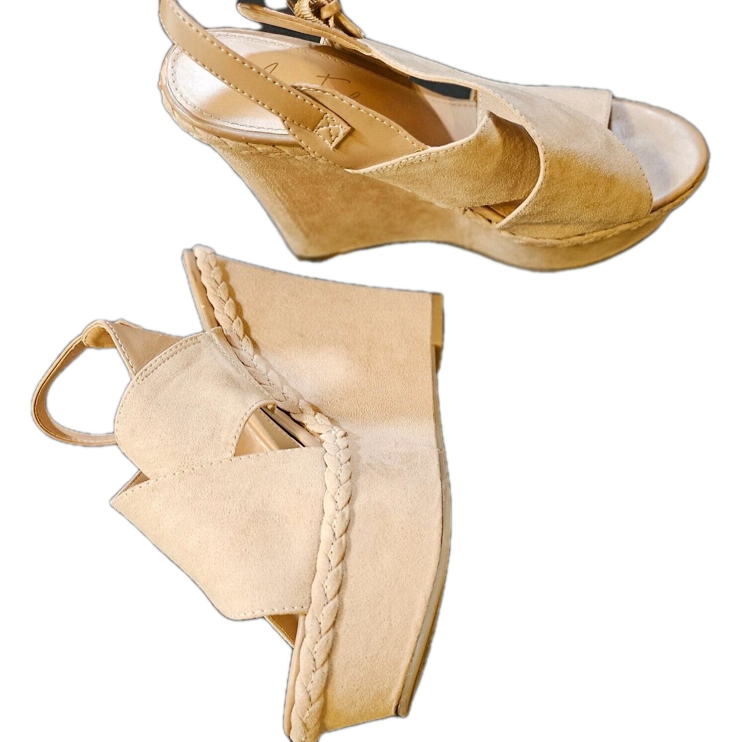 Marc FisherSZ 7.5 Suede Cross Band Womens Wedge Casual Workwear Career Party