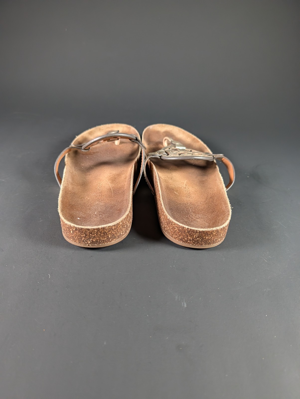 Tory Burch Miller Cloud Metallic Goat Leather Cork 9.5