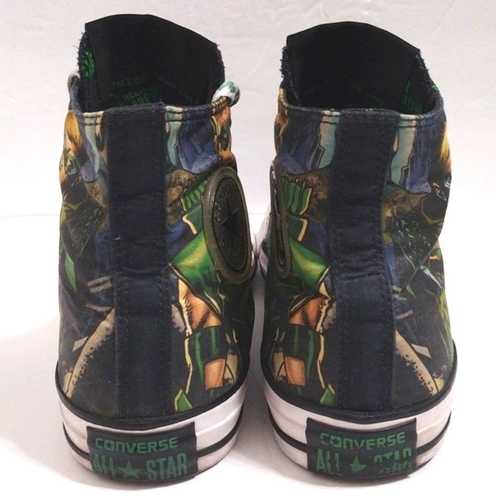 DC Comics Converse Green Arrow Superhero High Top Sneakers Unisex Men 6, Women 8