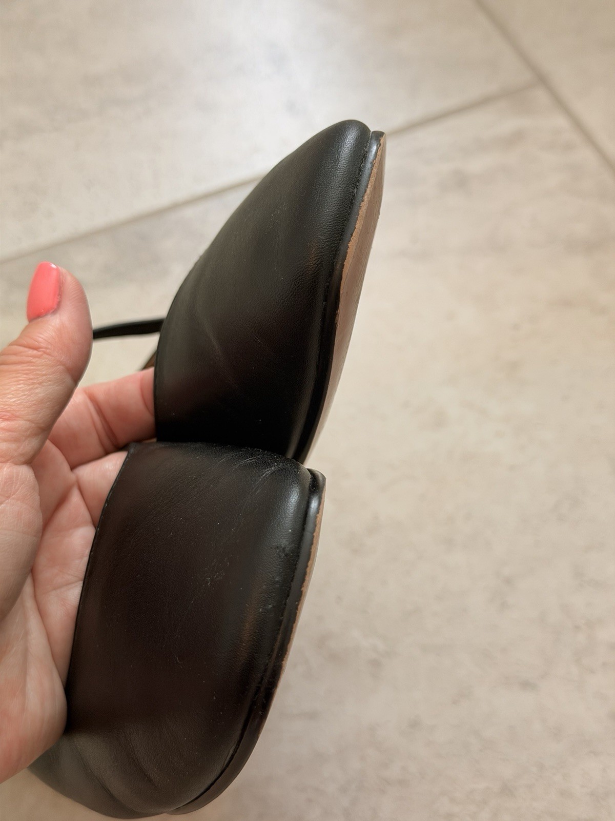 Madewell The Greta Ballet Flats Black Leather Size 7