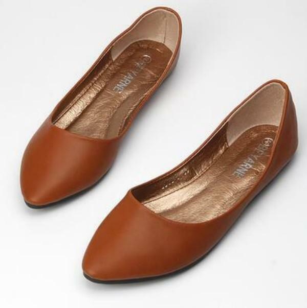 Women’s Candy Leather Shoes Flat Loafers Pointed Toe Ballet Formal Fashion Chic