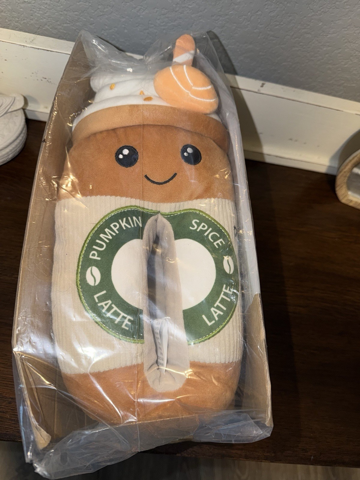 Pumpkin Spice Latte Slippers Plush Coffee Cup House Shoes Women 7-8