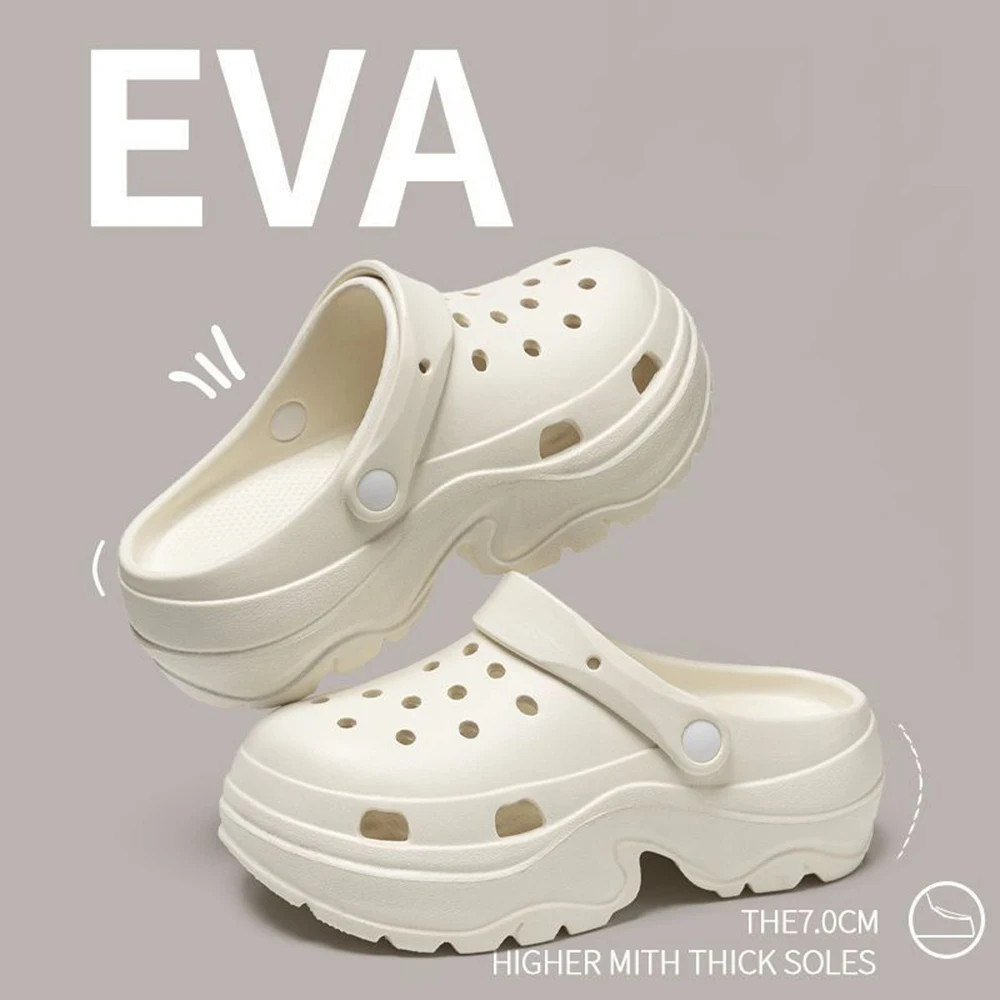 Women Thick Bottom Garden Clogs Shoes Cute Outdoor Hole Shoes EVA Casual Slip on