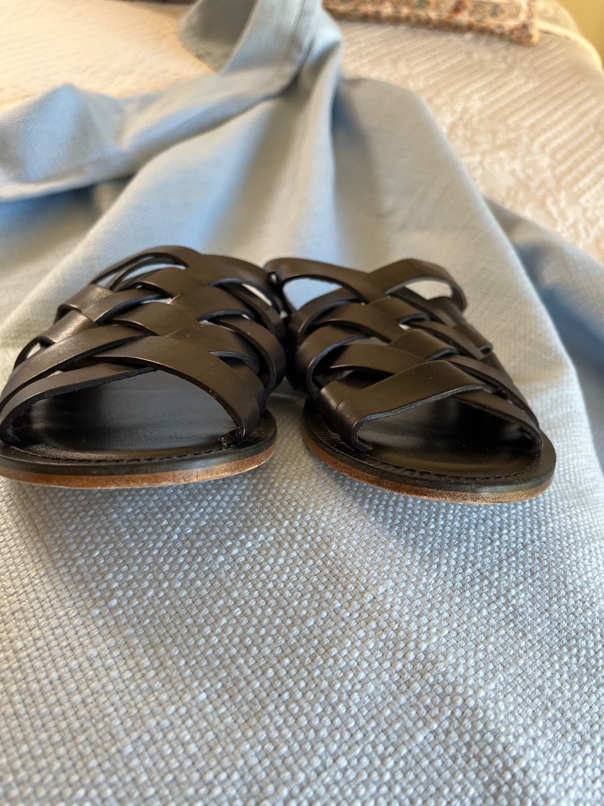 Todd Synder -Tuscan Multi-Strap leather Sandals-Black-Size 9-Made in Italy-EUC