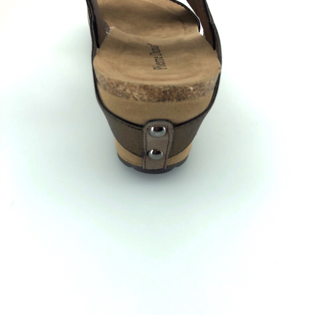 Pierre Dumas Chantal 2 Bronze Wedge Sandals Womens Size 11M New