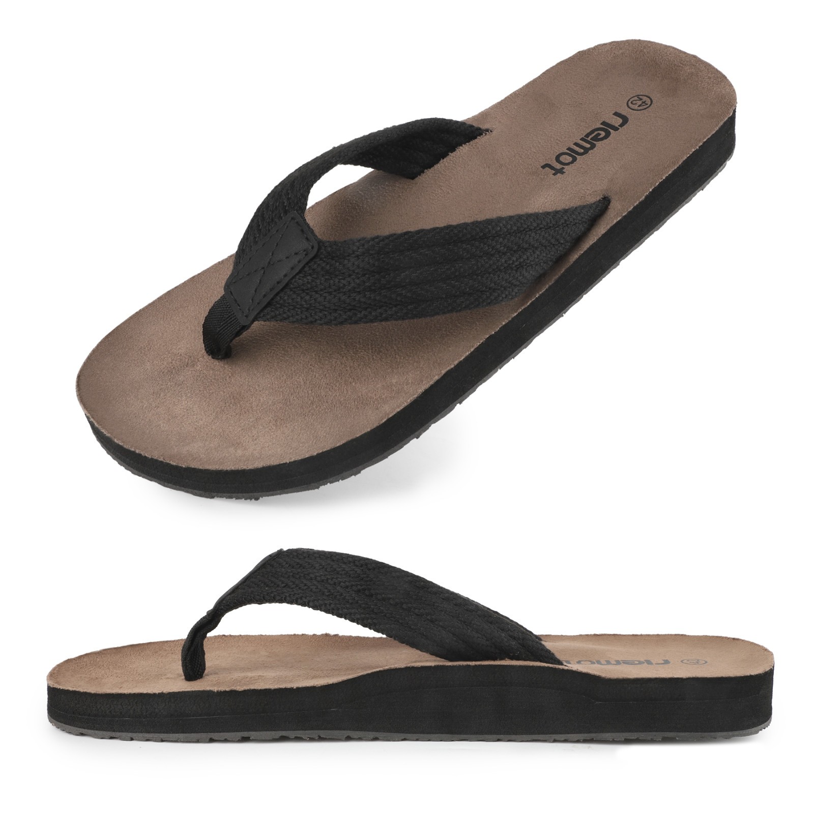 riemot Mens Flip-Flops Arch Support Classical Thongs Sandals Summer