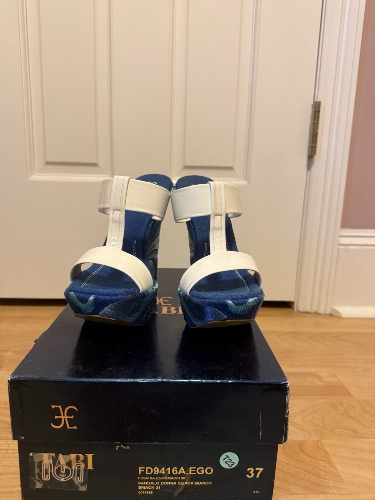 Fabi Patent Leather Italian Designer Sandals EUR 37 Stunning