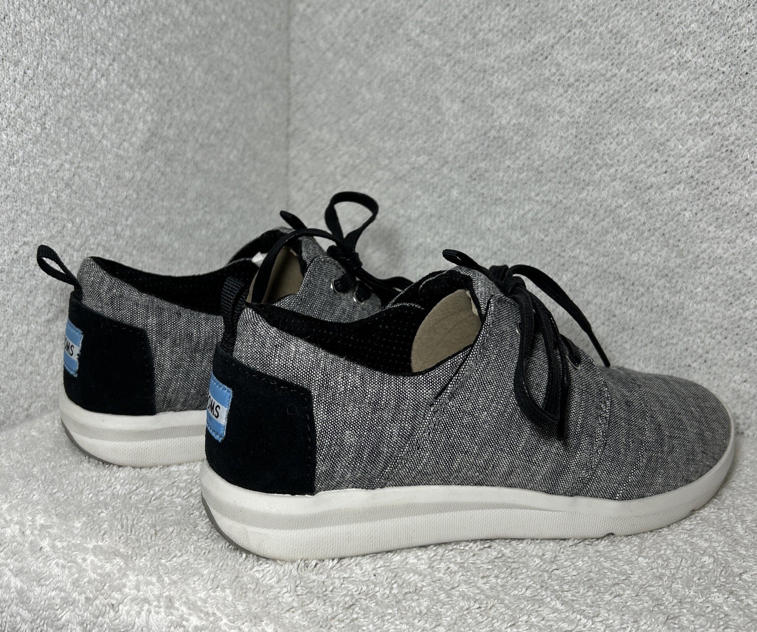 TOMS Del Rey Black Slub Chambray Women’s Sz W6 Shoes Lightweight Boat Shoes