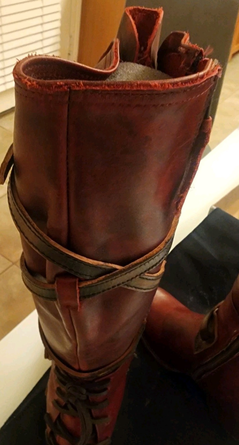 Freebird by Steven CASSIUS Wine Multi Distressed Tall Leather Boots • Sz 8 NIB