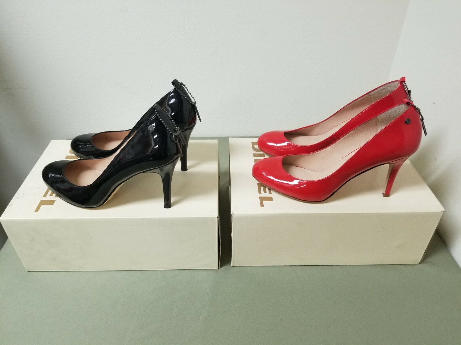 New Womens Diesel Life Patent Leather High Heel Shoes Pumps. Retail 140.00