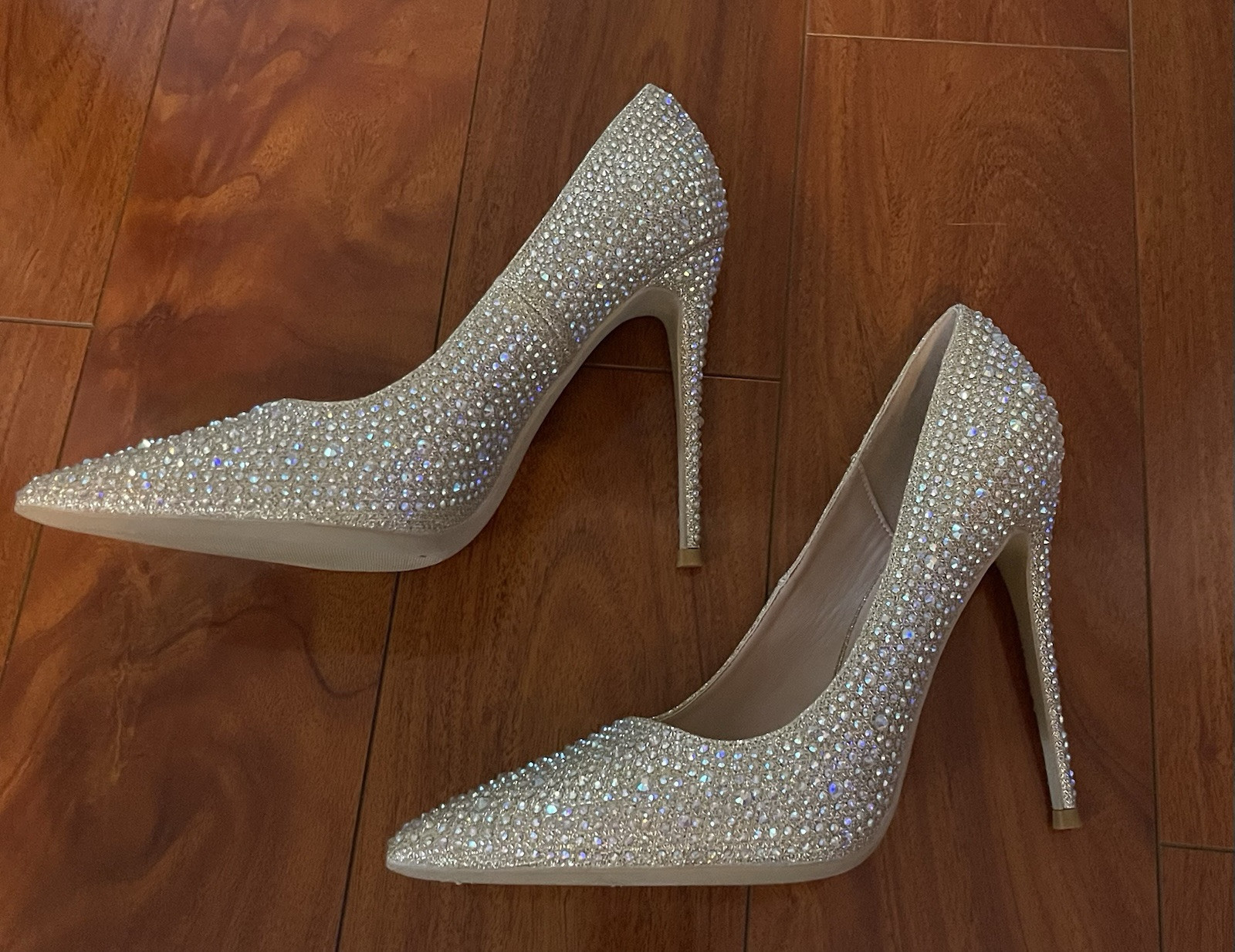 Elisabet Tang Women’s Size 9.5 Champagne Sparkle Rhinestone Covered Heels