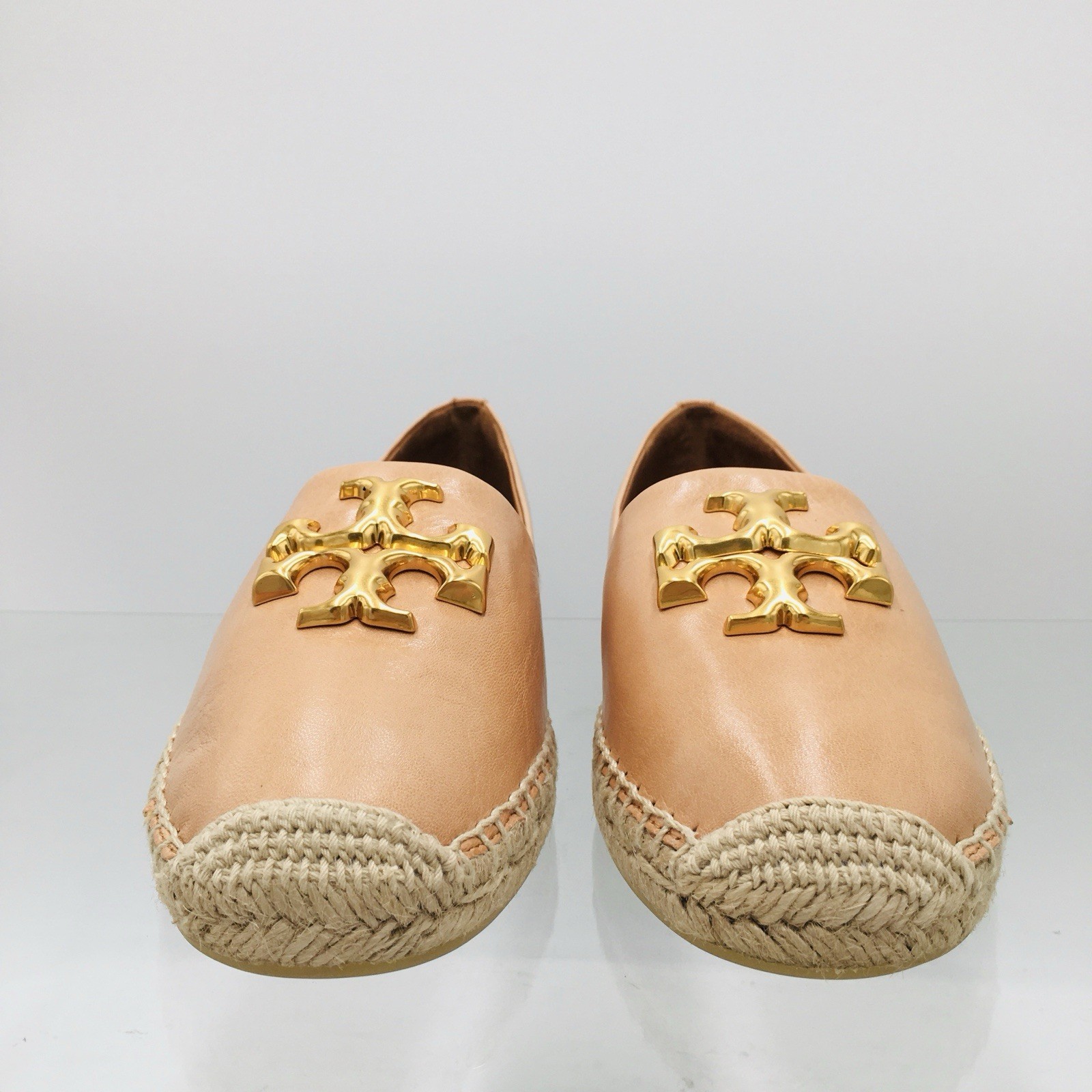 TORY BURCH – ELEANOR – BRANDY / GOLD – Leather Women’s Espadrille Size 10 M