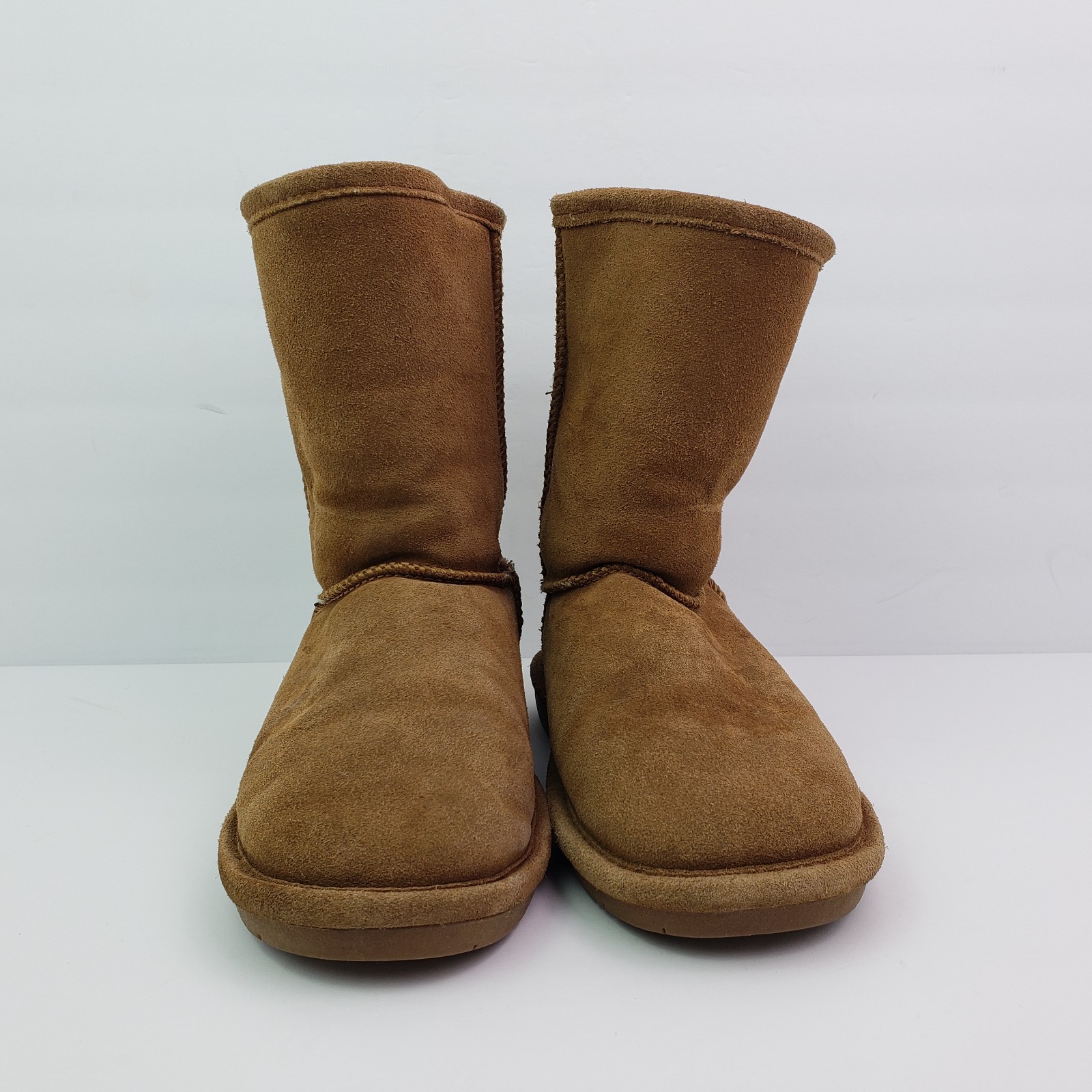 BearPaw Emma Short Womens Size 6 Brown Cow Suede Pull On Warm Boots 608W