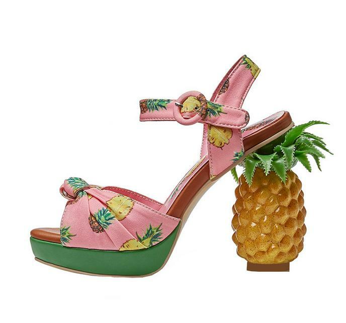 Women’s Sandals Print Pineapple High Heels Shoes Party Show Ball Gown Plus Size