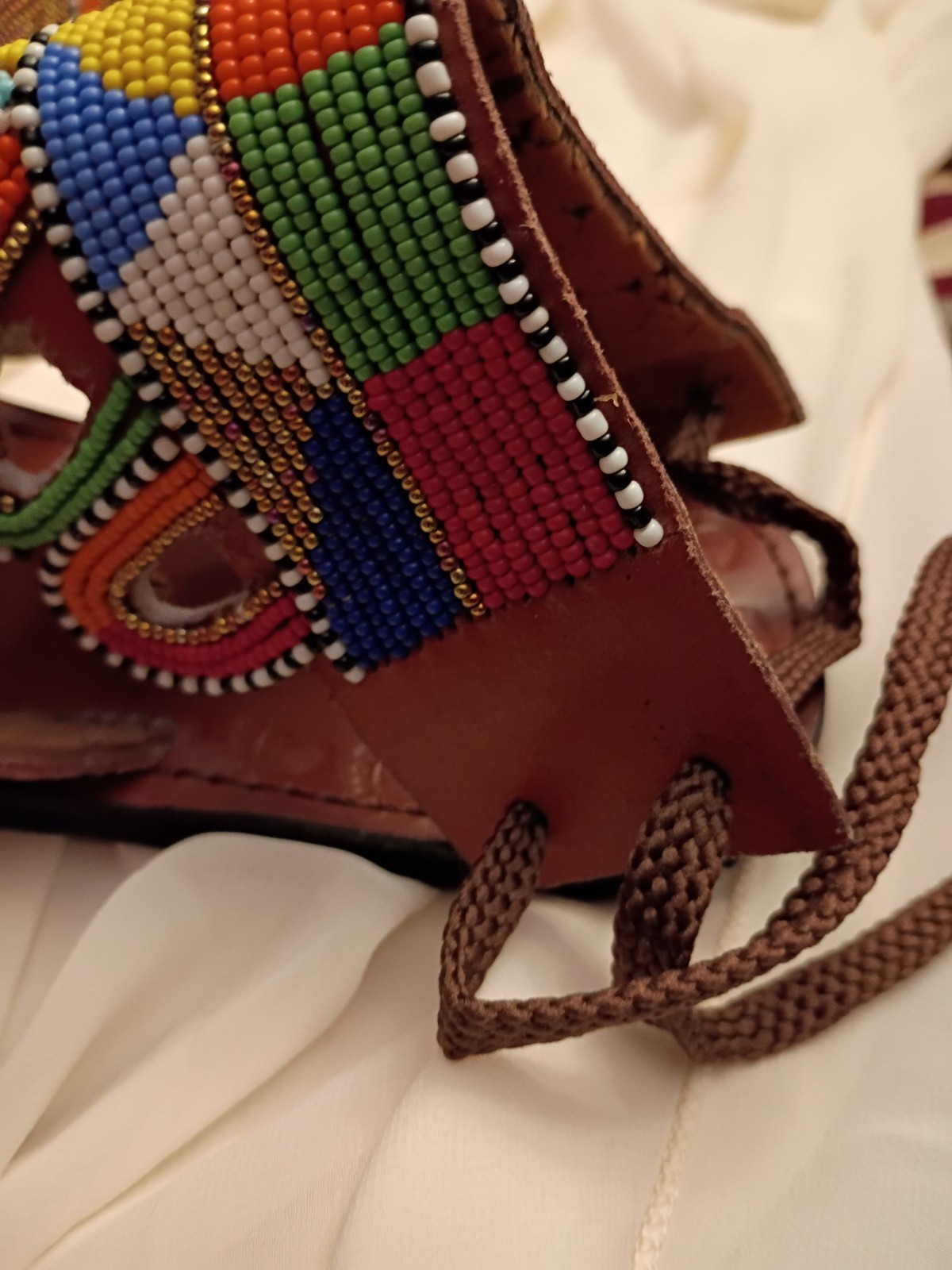 Handmade Beaded Tribal Leather Sandals