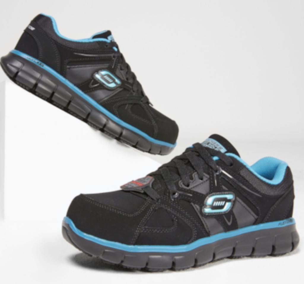 Skechers Women’s Work Shoes Synergy – Sandlot Alloy Toe Slip Resistant Size 6 EW