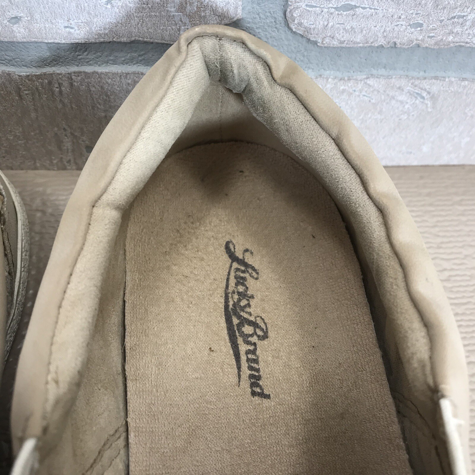Lucky Brand Viah Slip On Sneakers Natural Combo Fisher Woven *See Pics & Descr*