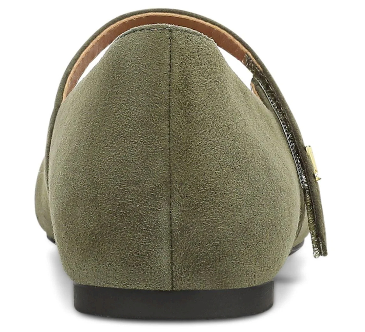 Vionic Alameda Mary Jane Flat – Dark Olive Suede, MEDIUM