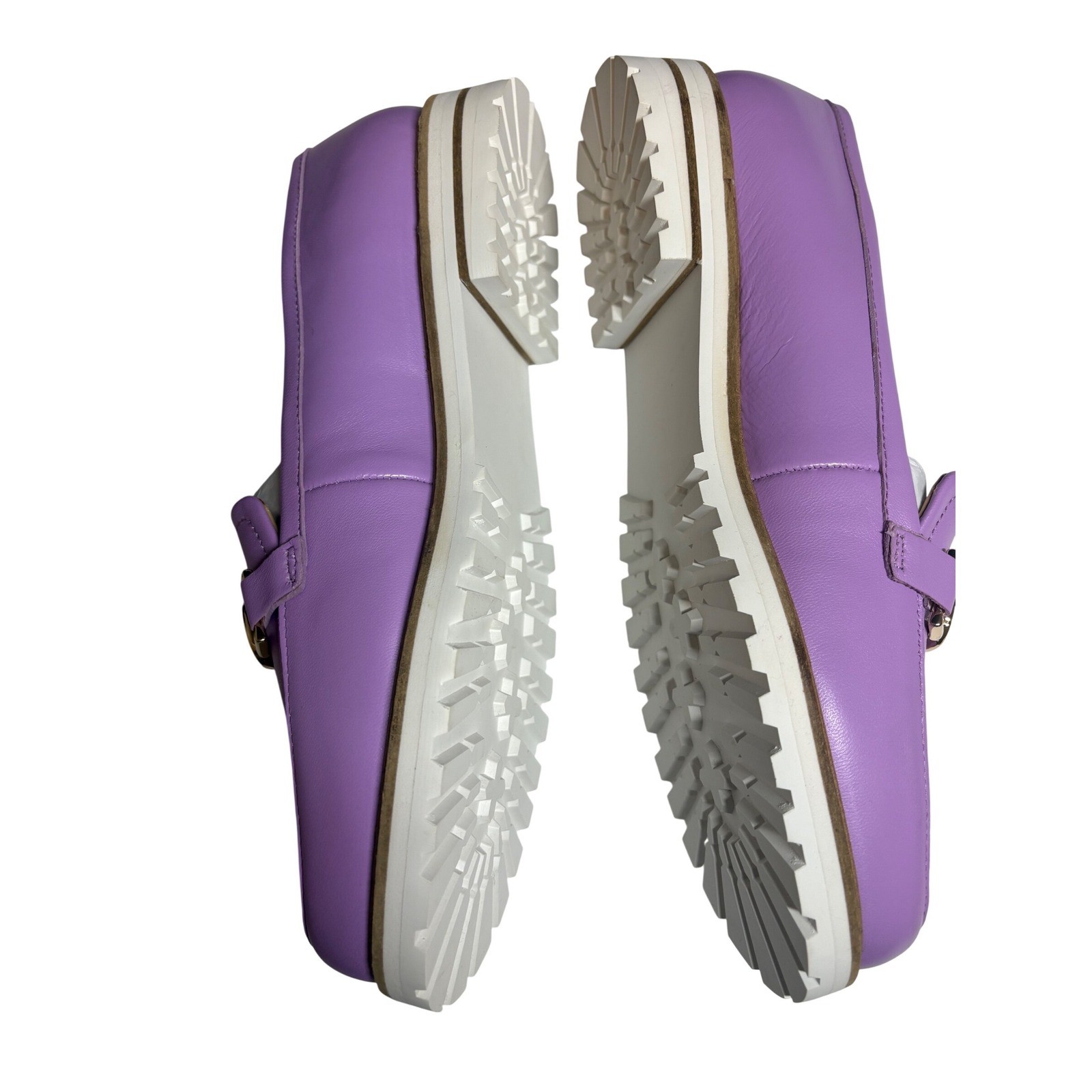 Talbots NWT Laura Link Purple Leather Lug Sole Chain Loafers – 8.5M