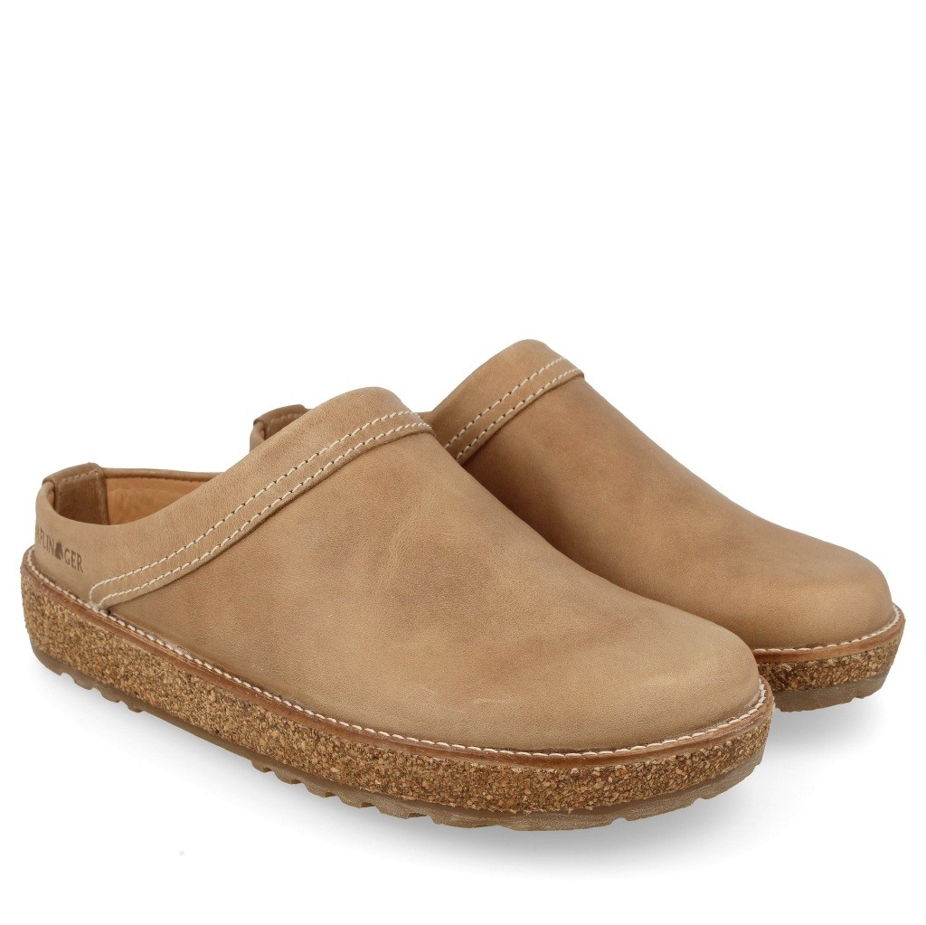 HAFLINGER TRAVEL-CLASSIC UNISEX SLIPPERS LEATHER CLOGS SABOT